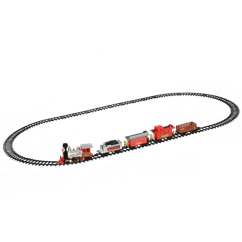 Qaba Sounds & Lights Christmas Tree Train Set for Under the Tree with Large Tracks, North Pole Express Train Set Holiday Toy for Kids, Christmas Gift, 4 of 7