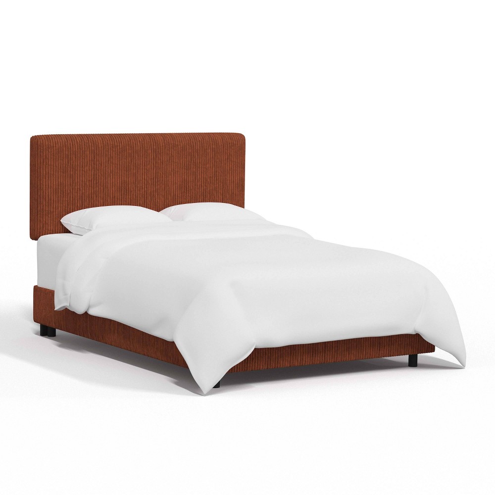 Skyline Furniture California King Olivia Upholstered Bed Corded Velvet Rust: Durable Pine Frame & Nylon Blend -  87534097