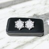 Slickblue Holiday Snowflake Earrings – Rhodium Plated, .6 Ct Clear/Aqua Blue Marquise CZ Stones, Festive Jewelry for Women - 2 of 3