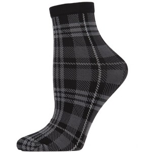 Memoi Women's Perfect Plaid Stretch Anklet Sock - 1 of 4