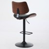 NicBex Rattan Counter and Bar Stools,Mid Century Adjustable Counter Height Black Leather Upholstered,360°Swivel Bar Chairs for Kitchen Island - 2 of 4