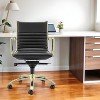 HomeRoots Black and Gold Steel and Faux Leather Adjustable Swivel Rolling Conference Office Chair - 2 of 4