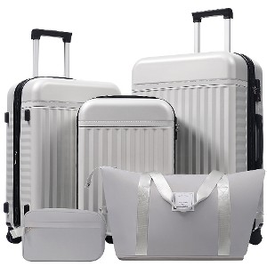 Lyngins 3-Piece Front Opening Luggage Set – 20" Carry on Luggage & 24" Expandable Suitcase with Matching Duffel Bag, USB Port, 360° Spinner Wheels - 1 of 4