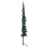 vidaXL 7 ft Slim Artificial Green Christmas Tree with Stand - Half Round Shape, PVC and Steel - Space Saving Wall-Fitted Xmas Tree for Small Space - 2 of 4