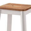 Armless Farmhouse Bar Stool with Crossbar Support, Backless, Easy to Move, Ideal for Kitchen, Counter, or Home Bar - 3 of 4