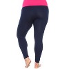 Women's One Size Fits Most Plus Size Super-Stretch Solid Leggings - One Size Fits Most Plus - White Mark - 3 of 3