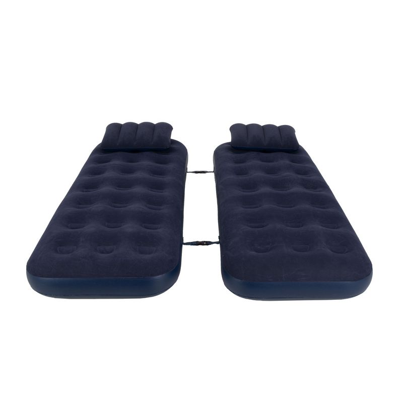Pool Central 6.25' Navy Blue 3 in 1 Inflatable Flocked Air Mattress with Pillows, 3 of 10