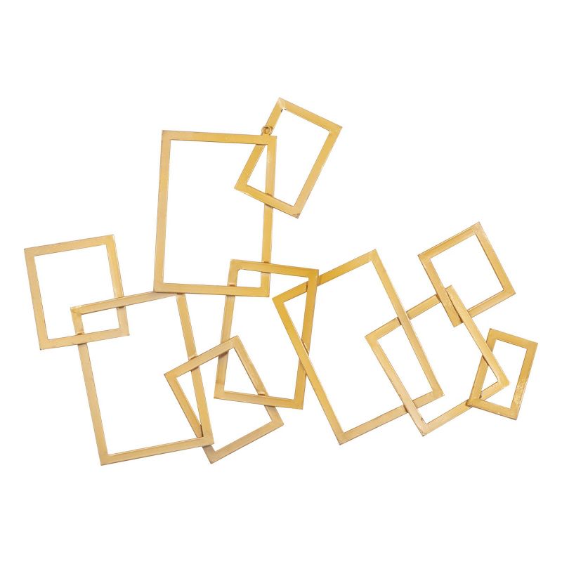 Metal Geometric Overlapping Rectangles Wall Decor Gold - CosmoLiving by Cosmopolitan, 5 of 16
