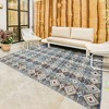 Gertmenian 8'x10' Sierra Kenna Rectangular Woven Indoor/Outdoor Area Rug Blue: UV & Water Resistant, Polypropylene - image 4 of 4