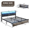 AMERLIFE LED Bed Frame with Drawers, 2-Tier Storage and Charging Station - 2 of 4