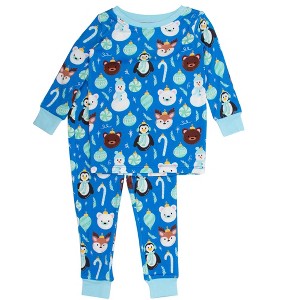 RuffleButts SoftSnooze Gender Inclusive Holiday Long Sleeve Pajama Set - 1 of 2