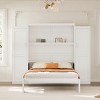 Full Size Murphy Wall Bed with Built-In Wardrobes, Space-Saving Foldable Wooden Platform Bedframe for Guest Room or Bedroom-The Pop Home - 3 of 4