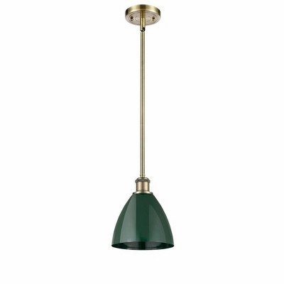 Plymouth Dome - 1 Light Stem Hung Pendant In Industrial Style-9.25 Inches Tall and 7.5 Inches Wide