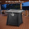 28 Inch Gas Fire Pit Table,50,000 BTU Propane Fire Table with Steel Lid and Volcanic Rock - 3 of 4