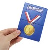 Unique Bargains Gold Medal Passport Holder Blue 1 Pc - 3 of 4