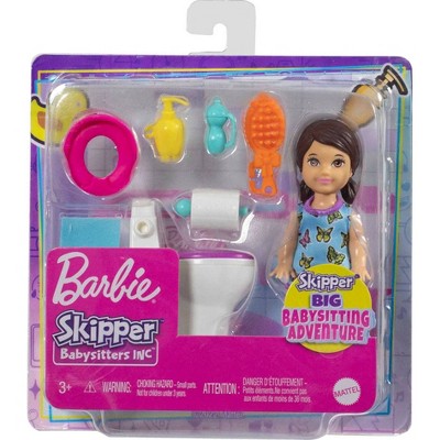 Barbie Skipper Babysitters Inc Doll Set with Toilet