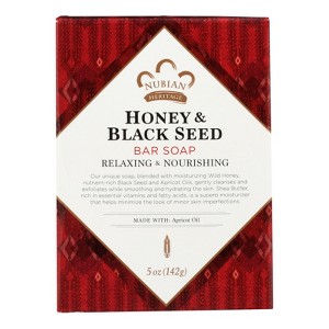 Nubian Heritage Relaxing and Nourishing Honey and Black Seed Bar Soap - 5 oz - 1 of 4