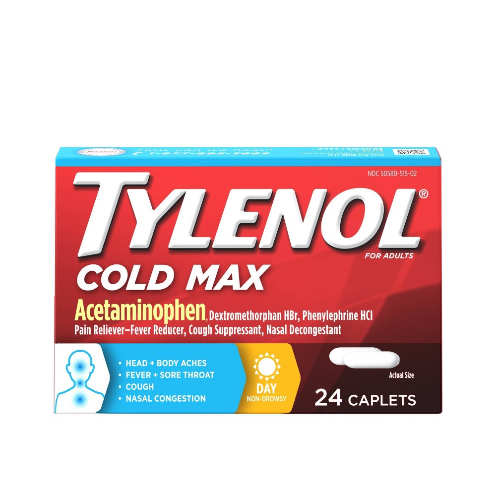 GTIN 300450271259 product image for Tylenol Cold Max Daytime Caplets - Acetaminophen - 24ct | upcitemdb.com