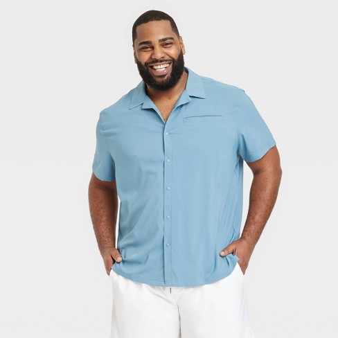 Men's Waffle-knit Henley Athletic Top - All In Motion™ Blue S : Target