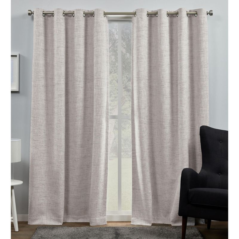 Exclusive Home Burke 100% Blackout Grommet Top Curtain Panel Pair, 1 of 5
