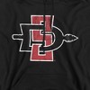 Men's San Diego State University Distressed Primary Logo Pull-Over Hoodie - 2 of 4