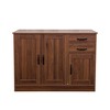 Okak Sideboard Cabinet, Bufft Cabinet with 3 Doors and 2 Drawers, Storage Cabinet for Living Room, Dining Room, Kitchen, Walnut - 4 of 4