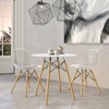 LeisureMod Dover 3-Piece Dining Set with Round White MDF Top Bistro Table and 2 Plastic Chairs - 2 of 4