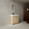SEVOBAL Bathroom Storage Cabinets Freestanding Vanity With White Resin Sink And Dual Soft Close Doors for Modern Homes, Beige, 29.5"*19.7"*35.1" - 2 of 4