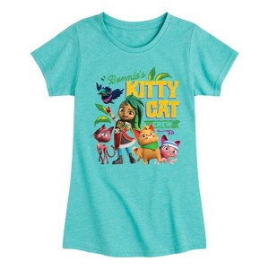 Girls' - Santiago of The Seas - Bonnie Bones Pirate Kitty Cat Crew Fitted Short Sleeve Graphic T-Shirt - 1 of 4