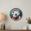 Creative Products Painterly Christmas Polar Bear 20 x 20 Round Brown Framed Print - 4 of 4