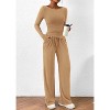 Women's 2 Piece Lounge Sets Asymmetrical Long Sleeve T Shirt Wide Leg Pants Casual Outfits Tracksui - 3 of 4
