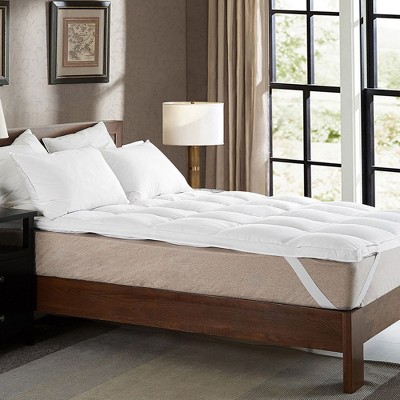 Queen White Down Alternative Mattress Topper with Anchor Bands