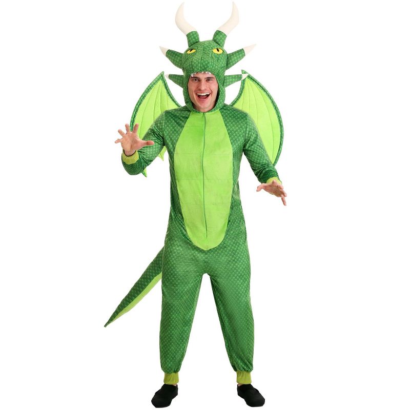 HalloweenCostumes.com Men's Untamed Dragon Jumpsuit Costume, 1 of 3