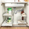 Glidez Chrome-Plated Steel and Faux Marble Pull-Out/Slide-Out Storage Organizer for Under Sink or Cabinet - 2-Tier Design - White and Chrome - 2 of 4