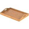 Homeitusa Bamboo Bed Trays: Large Bed Table with Folding Legs, Serving Tray with Handles, Wooden Breakfast Tray with Legs and Handles - image 2 of 4