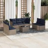 vidaXL 8 Piece Patio Sofa Set with Cushions - Gray and Navy Blue With Table - 2 of 4