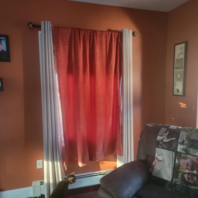 1pc 63"x54" Light Filtering Velvet Macrame Trim Window Curtain Panel