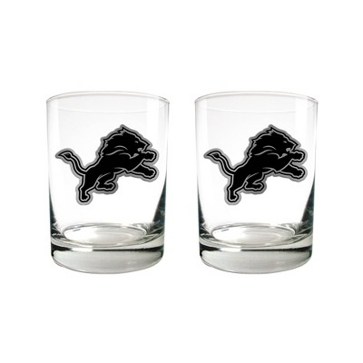 NFL Detroit Lions 2pc Stealth Legacy Rock Glass Set