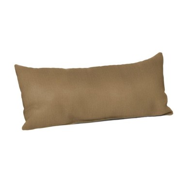 Casual Cushion Solid Sunbrella Fabric 1-Piece Indoor/Outdoor Lumbar Pillow, 22"W x 9"L
