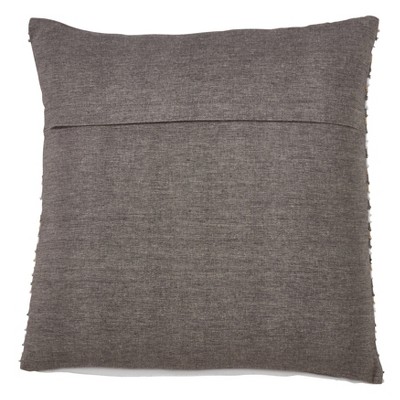 Earthy Neutral Pleated Cotton 27" Square Throw Pillow