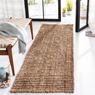 Handwoven Natural Wool 2'6" x 14' Runner Rug