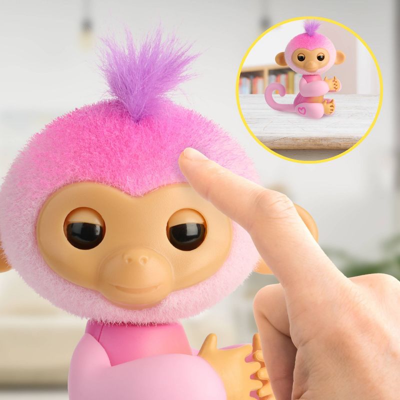 Fingerlings 2023 NEW Interactive Baby Monkey Reacts to Touch 70+ Sounds &#38; Reactions Harmony Pink, 6 of 9