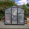 Outdoor 6x8 FT Greenhouse, Aluminum Large Walk-in Greenhouse, Polycarbonate Greenhouse with Quick Setup Structure and Roof Vent-Coolbibila - 3 of 4