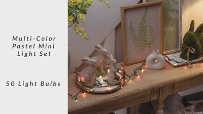 Pastel Multicolor Mini Incandescent Outdoor String Lights, 10ft