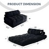MAXYOYO Corduroy Folding Sofa Bed, Convertible Sleeper Chair with Pillow Foldable Mattress with Back Support - 3 of 4