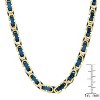 Steeltime Men's stainless steel byzantine necklace. Color Options: Multicolored, Gold/Brown, Silver, Blue/Black, Blue/Gold - 3 of 4