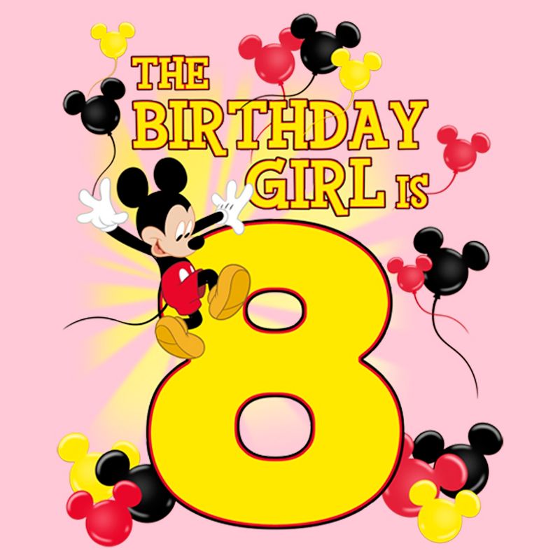Girl's Disney Mickey Mouse The Birthday Girl is 8 T-Shirt, 2 of 5
