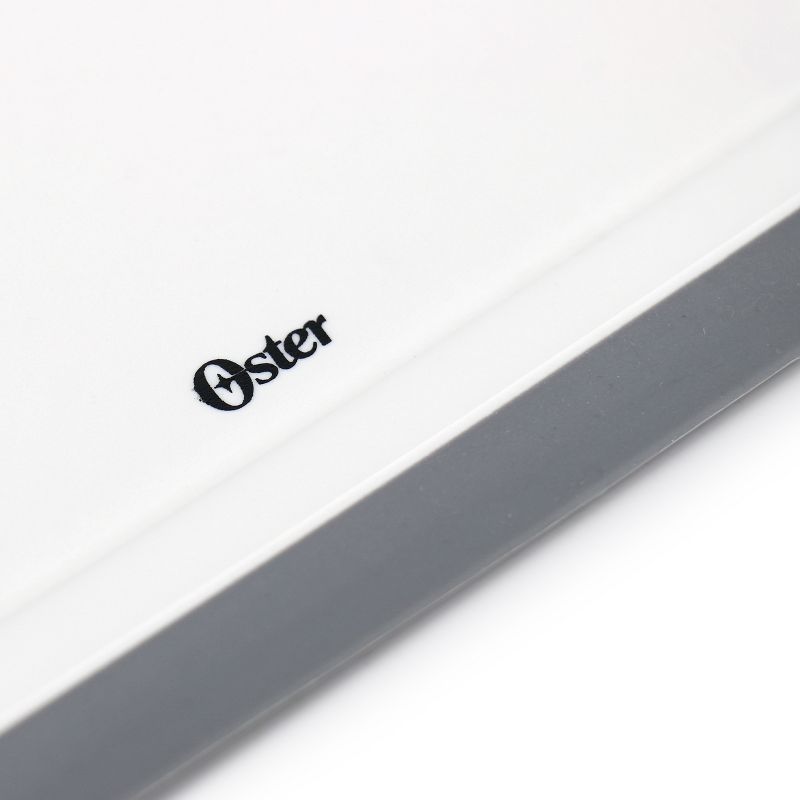 Oster Bergen 17x12 Inch Rectangular Plastic Cutting Board in White with Non-Slip Feet, 4 of 7