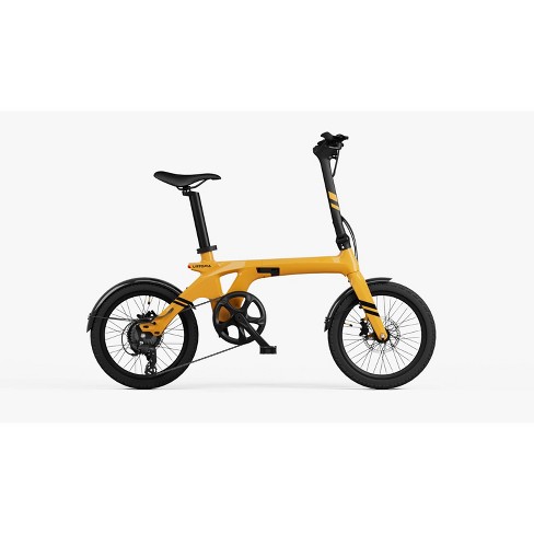 Urtopia Adult Foldable Carbon Fiber Smart 18 Step Over Electric Folding Bike Yellow