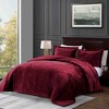 BAGOKIE 3 Pieces Crushed Velvet Bed in a Bag Comforter Set for All Season, - 2 of 4